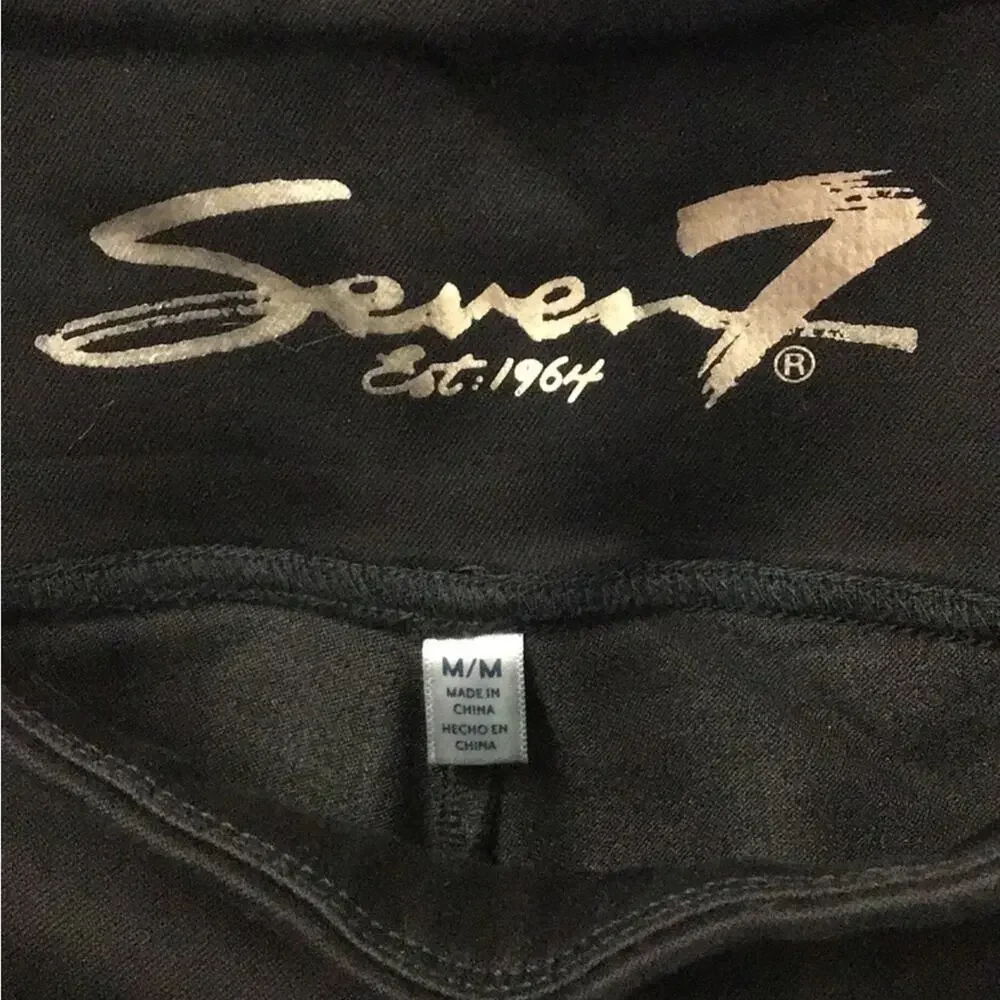 Seven7 Women’s Pull-on Active Performance Sculpted Leggings Black, size M